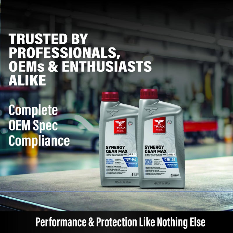 Triax Synergy Gear Max 75W-90 GL-5 Limited Slip, Ultra Long Drain 500k Miles, Manual Transmission, Gear/Differential Lubricant (1 Quart) - Image 5